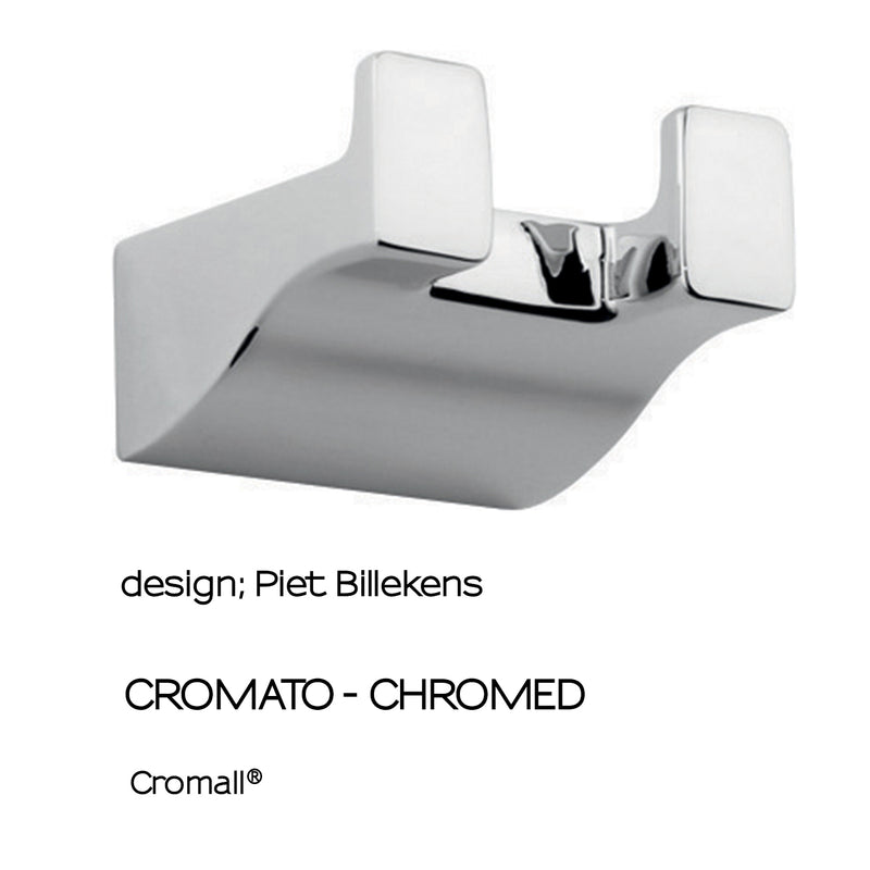 Appendiabiti doppio a parete Gedy Glamour in ottone cromato by CeramicStore | Lo specialista del tuo bagno