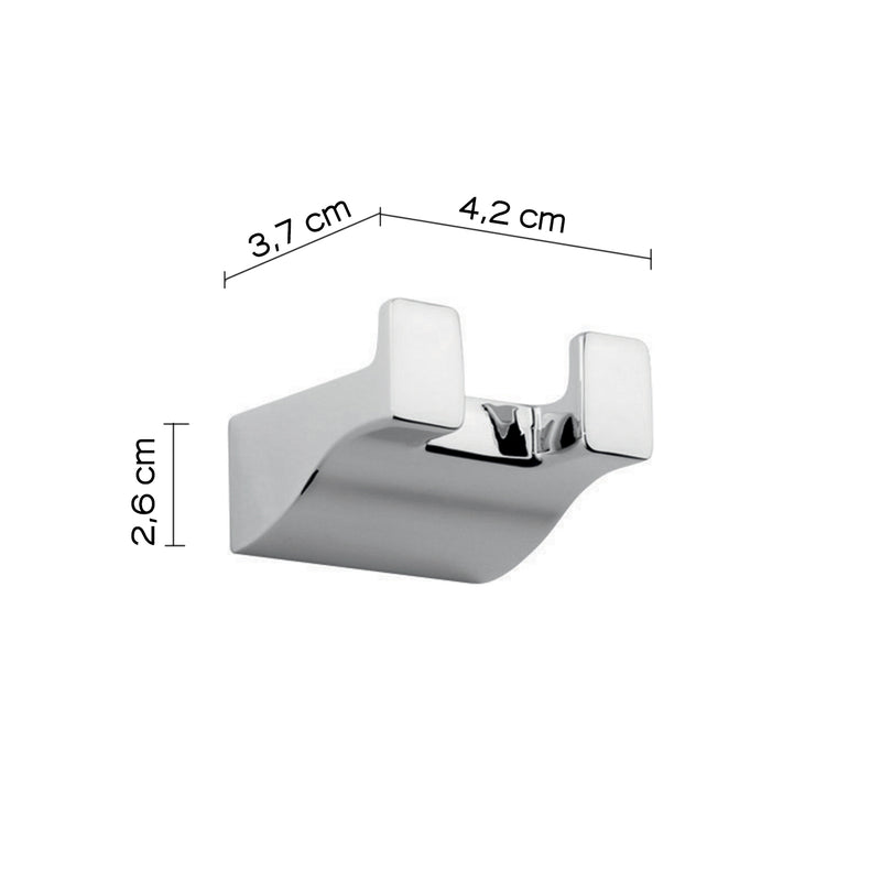 Appendiabiti doppio a parete Gedy Glamour in ottone cromato by CeramicStore | Lo specialista del tuo bagno