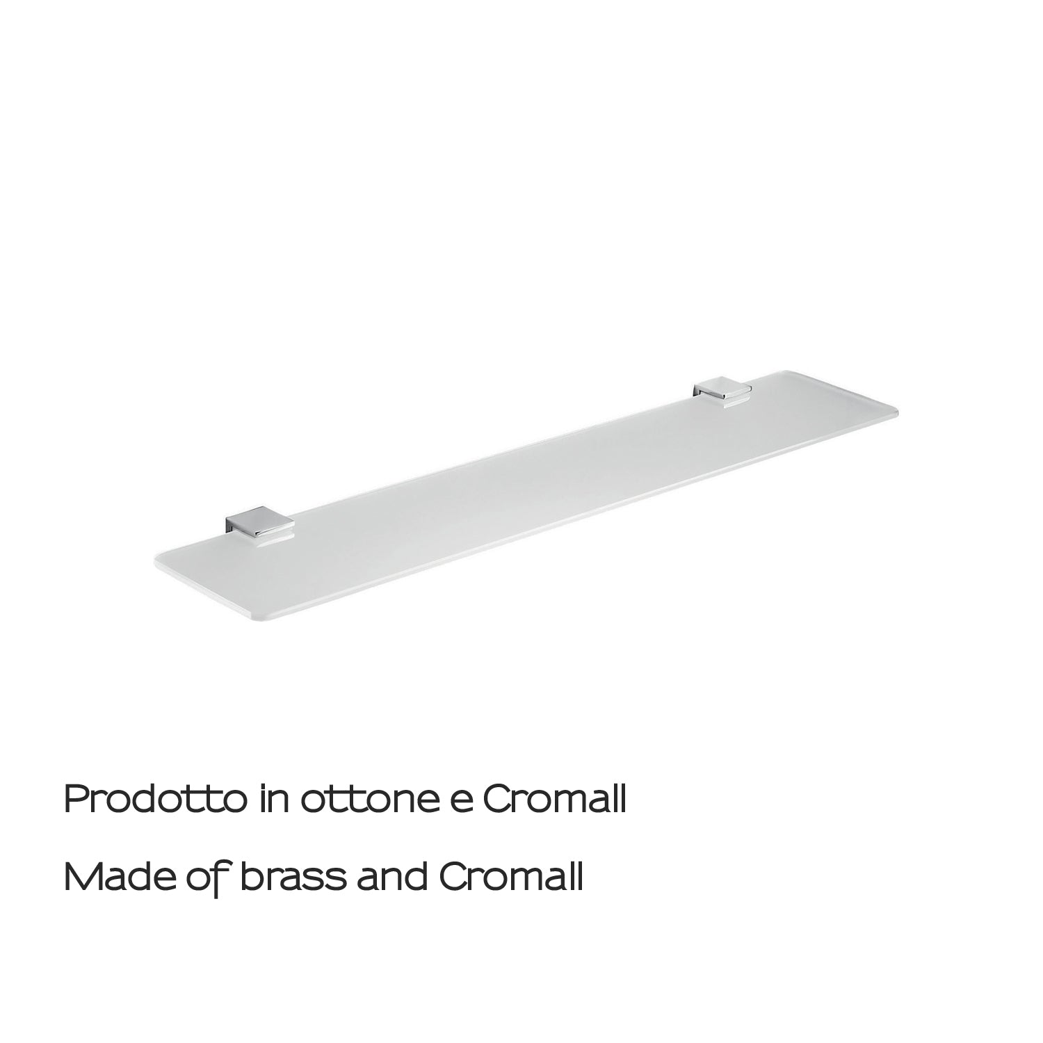 Mensola 60 cm in vetro temperato di Gedy serie Glamour - Cromato