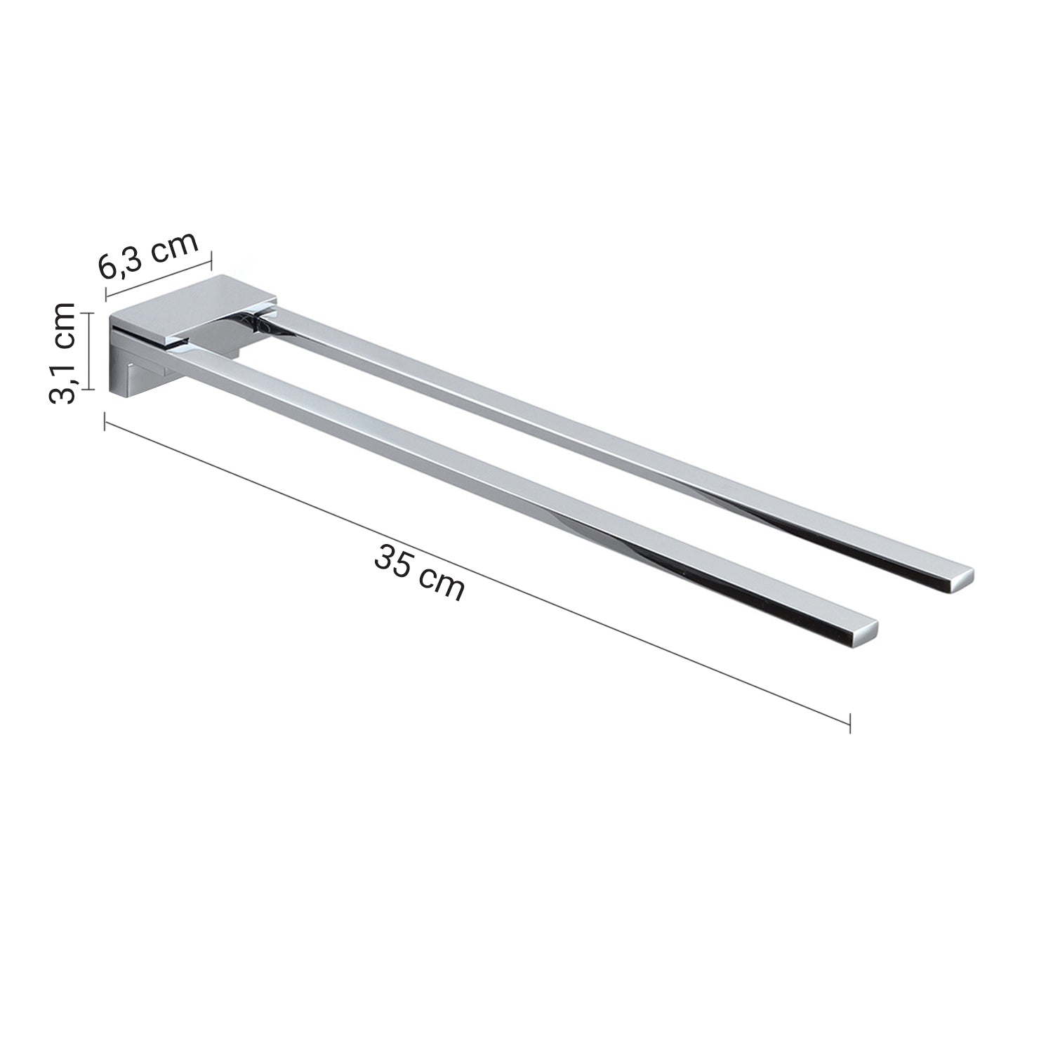 Portasalviette fisso a 2 braccia in Acciaio Inox di Gedy serie Kansas - Cromato by CeramicStore | Lo specialista del tuo bagno