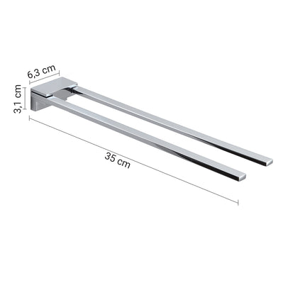Portasalviette fisso a 2 braccia in Acciaio Inox di Gedy serie Kansas - Cromato by CeramicStore | Lo specialista del tuo bagno
