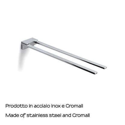 Portasalviette fisso a 2 braccia in Acciaio Inox di Gedy serie Kansas - Cromato by CeramicStore | Lo specialista del tuo bagno
