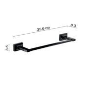 Porta asciugamani sospeso a barra in ottone 'Gran Torino' by Gedy - Nero lucido 35,6 cm by CeramicStore | Lo specialista del tuo bagno
