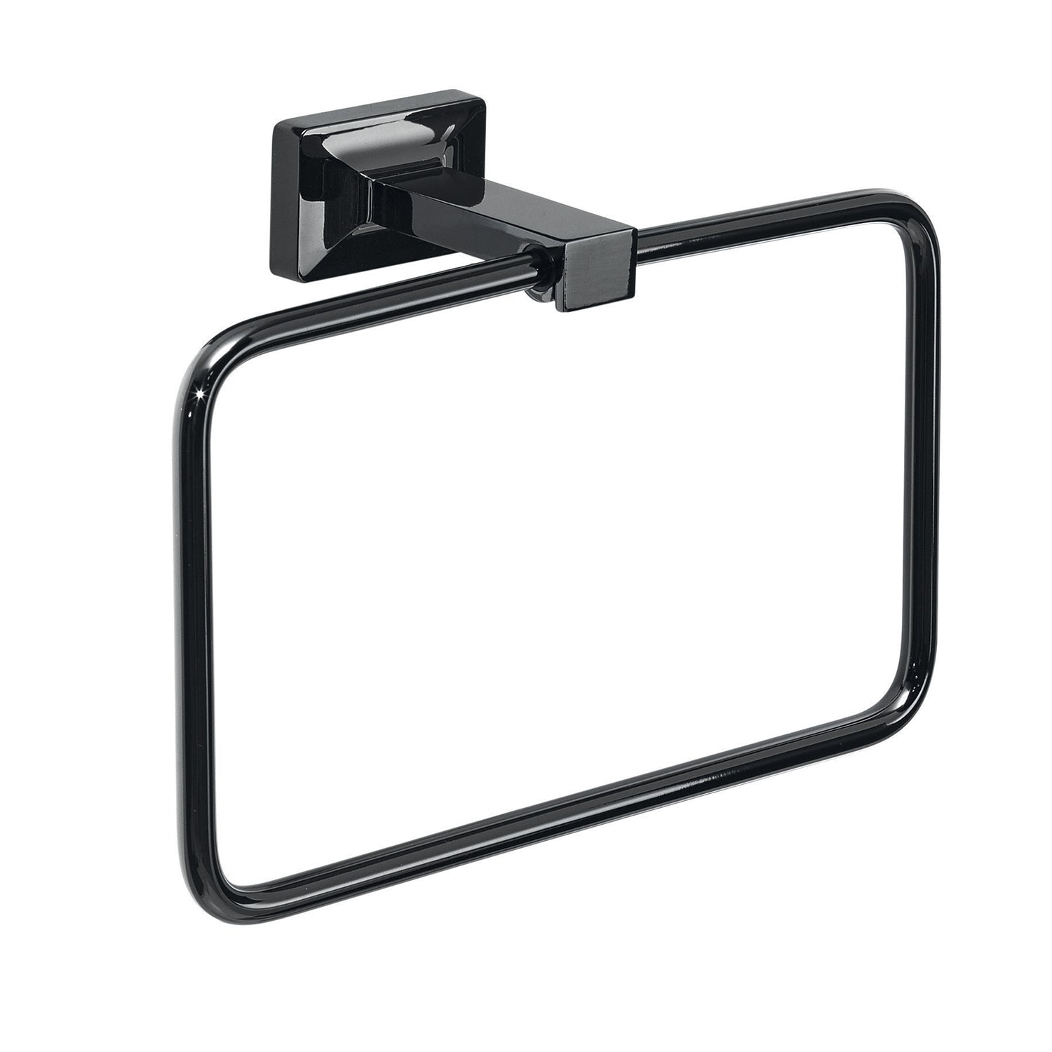 Porta asciugamani sospeso ad anello in ottone 'Gran Torino' by Gedy - Nero lucido by CeramicStore | Lo specialista del tuo bagno