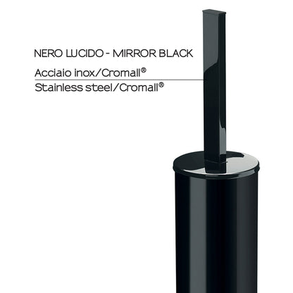 Porta scopino a muro in acciaio inox collezione 'Gran Torino' by Gedy - Nero lucido by CeramicStore | Lo specialista del tuo bagno