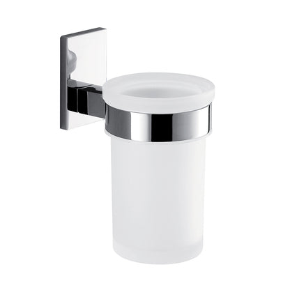 7810-13 Gedy Portaspazzolini Maine in acciaio inox, Cromall e vetro satinato per fissaggio a incollo by CeramicStore | Lo specialista del tuo bagno