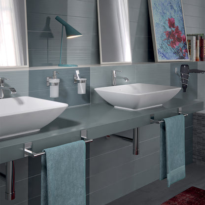 7810-13 Gedy Portaspazzolini Maine in acciaio inox, Cromall e vetro satinato per fissaggio a incollo by CeramicStore | Lo specialista del tuo bagno
