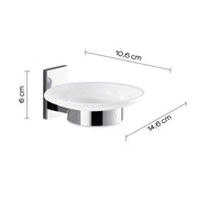 Gedy Portasapone Maine in acciaio inox, Cromall e vetro satinato per fissaggio a incollo by CeramicStore | Lo specialista del tuo bagno
