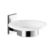 Gedy Portasapone Maine in acciaio inox, Cromall e vetro satinato per fissaggio a incollo by CeramicStore | Lo specialista del tuo bagno