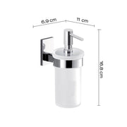 Gedy Dosasapone con erogatore in ABS cromato Maine in acciaio inox, Cromall e vetro satinato by CeramicStore | Lo specialista del tuo bagno