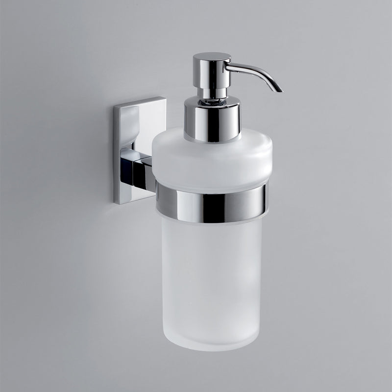 Gedy Dosasapone con erogatore in ABS cromato Maine in acciaio inox, Cromall e vetro satinato by CeramicStore | Lo specialista del tuo bagno