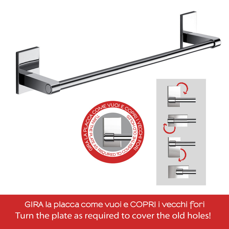Gedy Portasalviette cm 35 Mod. Maine in acciaio inox e Cromall fissaggio a incollo by CeramicStore | Lo specialista del tuo bagno