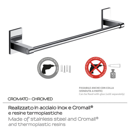 Gedy Portasalviette cm 35 Mod. Maine in acciaio inox e Cromall fissaggio a incollo by CeramicStore | Lo specialista del tuo bagno