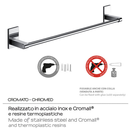 Gedy Portasalviette cm 45 Mod. Maine in acciaio inox e cromall per fissaggio a incollo by CeramicStore | Lo specialista del tuo bagno