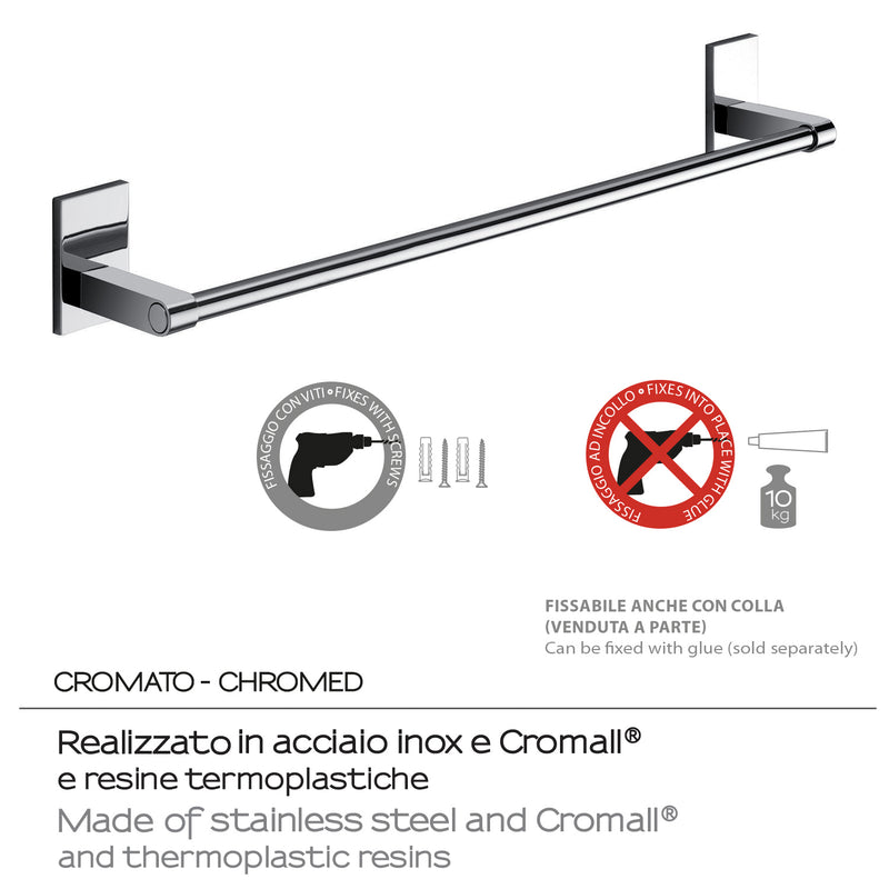 Gedy Portasalviette cm 45 Mod. Maine in acciaio inox e cromall per fissaggio a incollo by CeramicStore | Lo specialista del tuo bagno