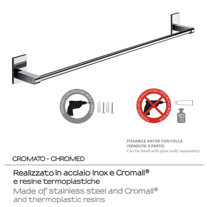 Gedy Portasalviette cm 60 Mod. Maine in acciaio inox e cromall fissaggio a incollo by CeramicStore | Lo specialista del tuo bagno