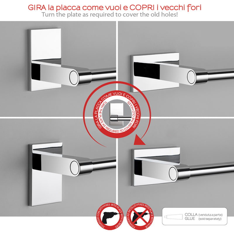 Gedy Portasalviette cm 60 Mod. Maine in acciaio inox e cromall fissaggio a incollo by CeramicStore | Lo specialista del tuo bagno