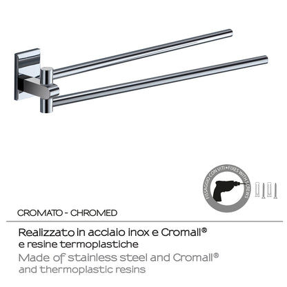 Gedy Portasalviette a snodo Mod. Maine in acciaio inox e cromall per installazione a incollo by CeramicStore | Lo specialista del tuo bagno