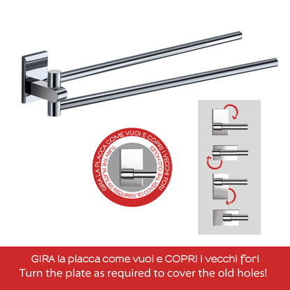 Gedy Portasalviette a snodo Mod. Maine in acciaio inox e cromall per installazione a incollo by CeramicStore | Lo specialista del tuo bagno