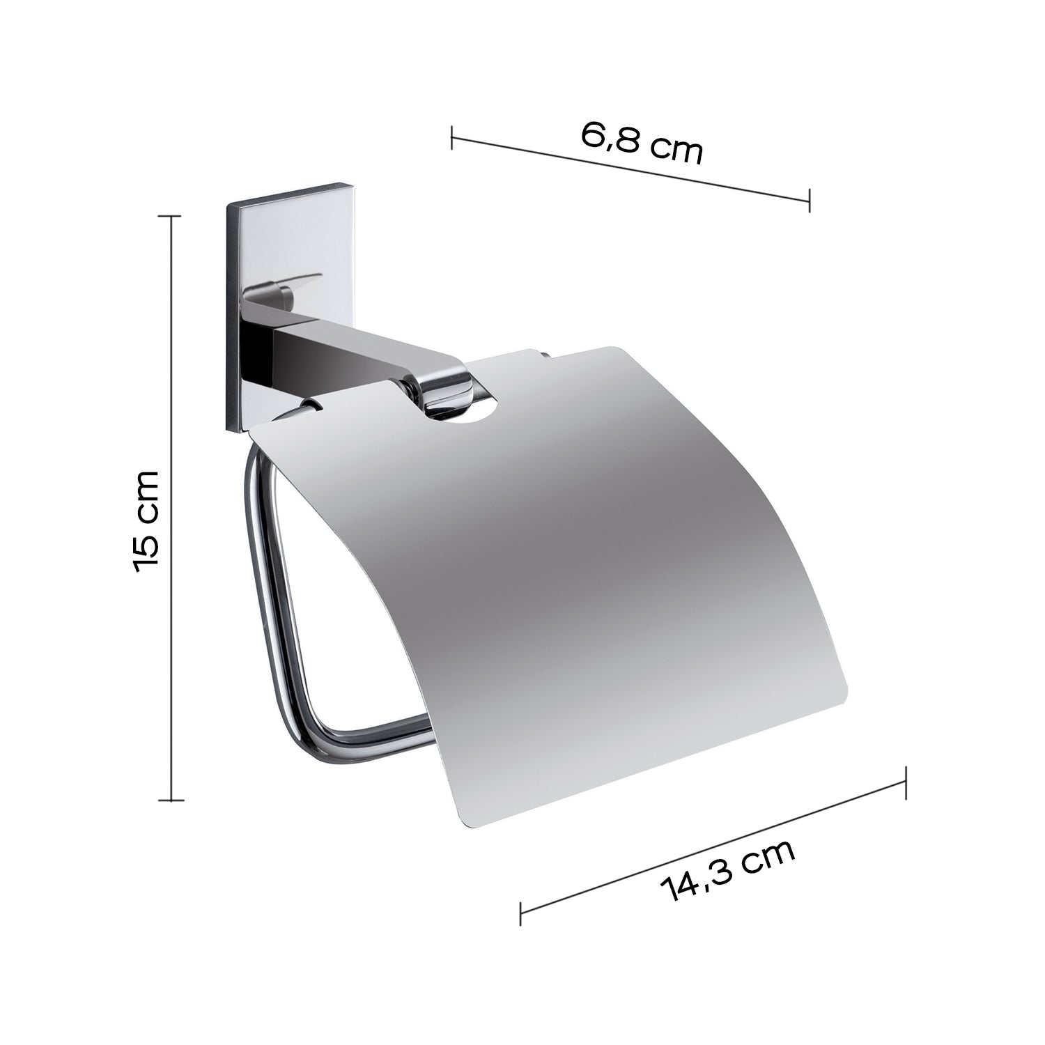 Gedy Portarotolo coperto Maine in acciaio inox e Cromall fissabile con colla