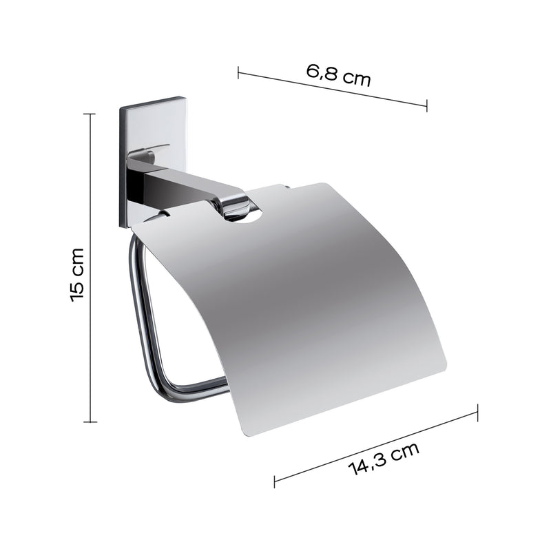 Gedy Portarotolo coperto Maine in acciaio inox e Cromall fissabile con colla