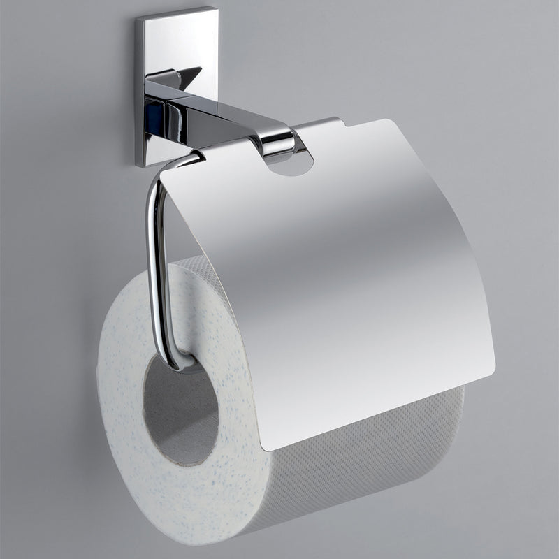 Gedy Portarotolo coperto Maine in acciaio inox e Cromall fissabile con colla