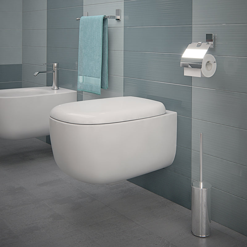 Gedy Portarotolo coperto Maine in acciaio inox e Cromall fissabile con colla