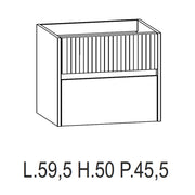 Composizione bagno sospesa Niwa09 di Falegnameria Adriatica con 2 basi portalavabo, 2 lavabi, 2 specchi e 2 mensole - Verde Timo by CeramicStore | Lo specialista del tuo bagno