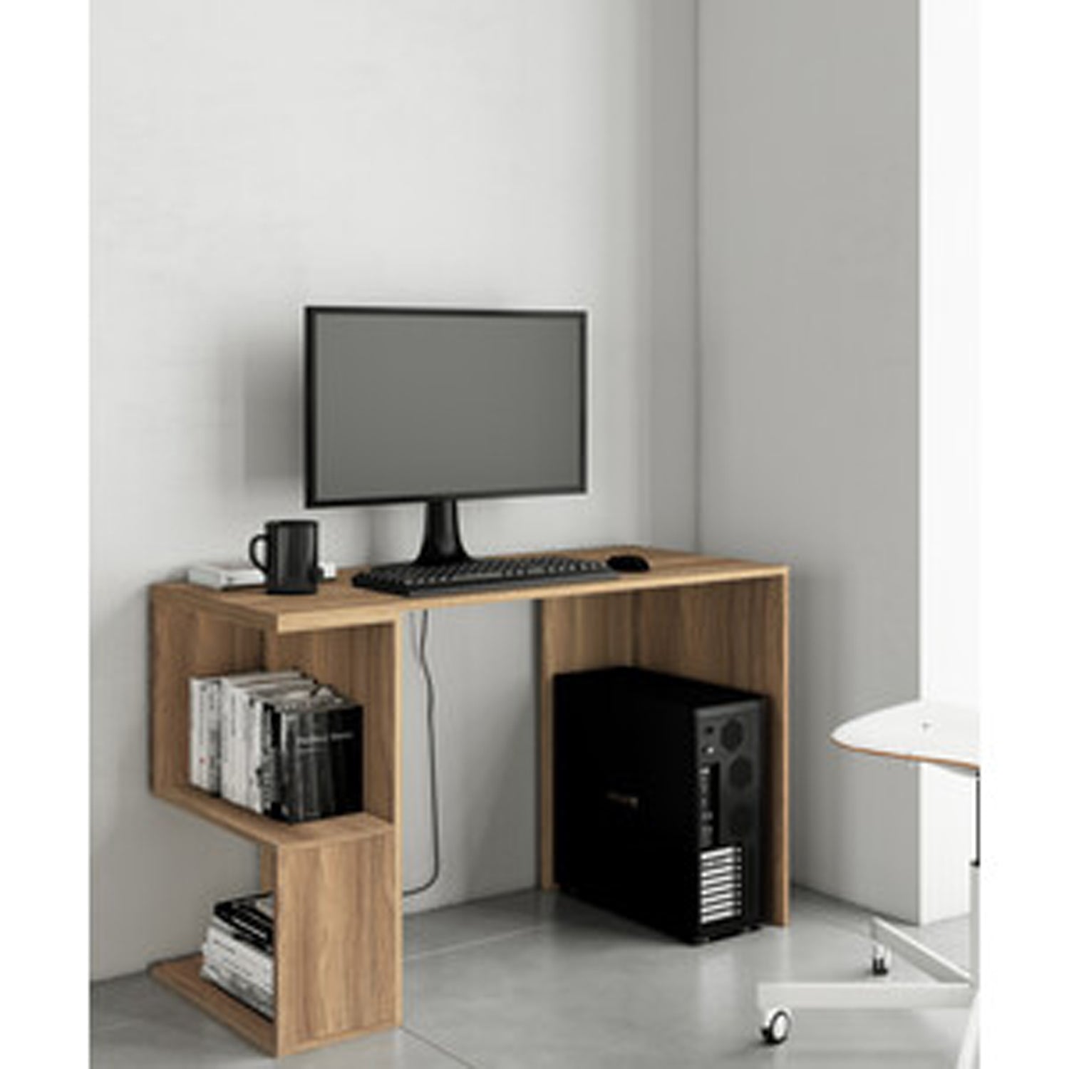 Scrivania con vani portaoggetti 117x50x73,5 cm - Rovere Barly by CeramicStore | Lo specialista del tuo bagno