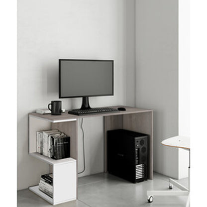 Scrivania con vani portaoggetti 117x50x73,5h cm - Rovere Grigio/Bianco by CeramicStore | Lo specialista del tuo bagno