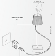 Lampada da tavolo a Led ricaricabile - Bianco by CeramicStore | Lo specialista del tuo bagno