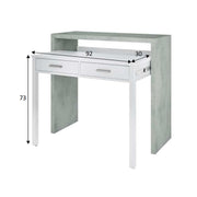 Scrivania estensibile salvaspazio con due cassetti - Bianco e cemento by CeramicStore | Lo specialista del tuo bagno