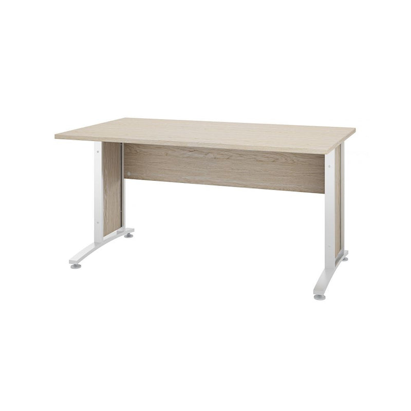 Scrivania modello Prima in truciolare rivestito in melaminico L. 150 cm - Bianco/Quercia by CeramicStore | Lo specialista del tuo bagno