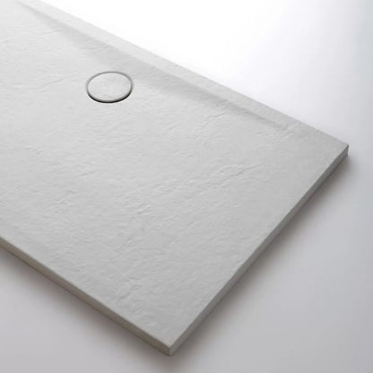 Piatto doccia rettangolare in ceramica effetto pietra modello Pietraceramica 70x90 cm - Bianco Gesso