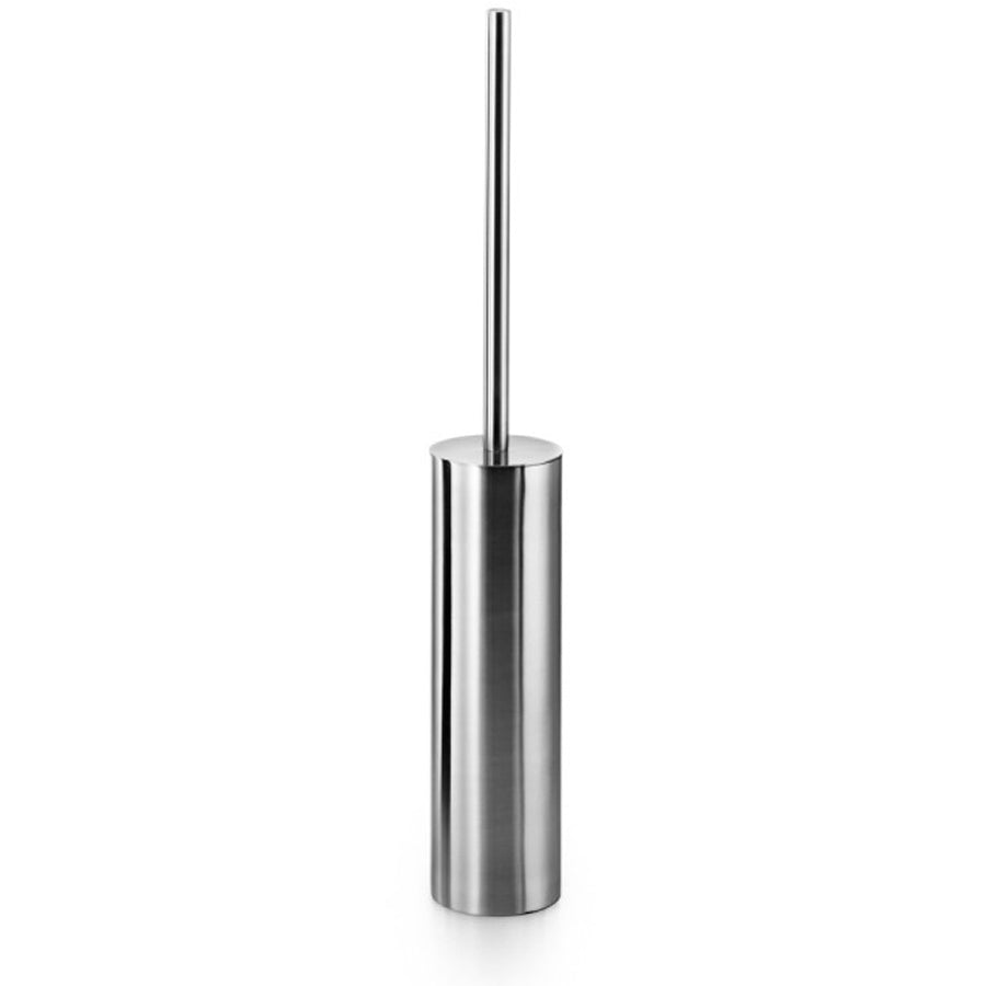 Portascopino da pavimento e a parete in acciaio inox satinato forma cilindrica Lineabeta collezione Skoati by CeramicStore | Lo specialista del tuo bagno