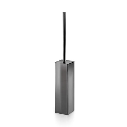 Portascopino da pavimento in acciaio inox nichel nero forma squadrata Lineabeta collezione Skoati by CeramicStore | Lo specialista del tuo bagno