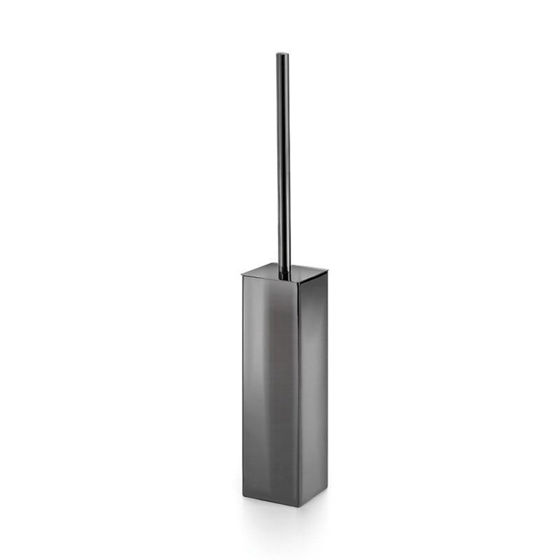 Portascopino da pavimento in acciaio inox nichel nero forma squadrata Lineabeta collezione Skoati by CeramicStore | Lo specialista del tuo bagno