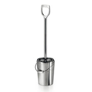 Portascopino 'BAJLE' con scopino in acciaio inox lucido Lineabeta Balenghi a forma di secchiello con paletta by CeramicStore | Lo specialista del tuo bagno