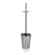 Portascopino 'BUTTO' con scopino in acciaio inox lucido Lineabeta Balenghi a forma di vaso con fiore by CeramicStore | Lo specialista del tuo bagno