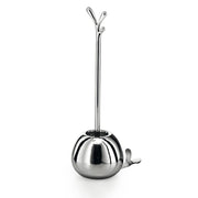 Portascopino 'PESSE' con scopino in acciaio inox lucido Lineabeta Balenghi a forma di lumaca stilizzata by CeramicStore | Lo specialista del tuo bagno