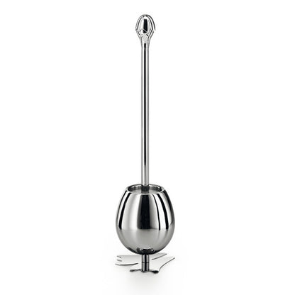 Portascopino 'VOVO' con scopino in acciaio inox lucido Lineabeta Balenghi a forma di uovo by CeramicStore | Lo specialista del tuo bagno