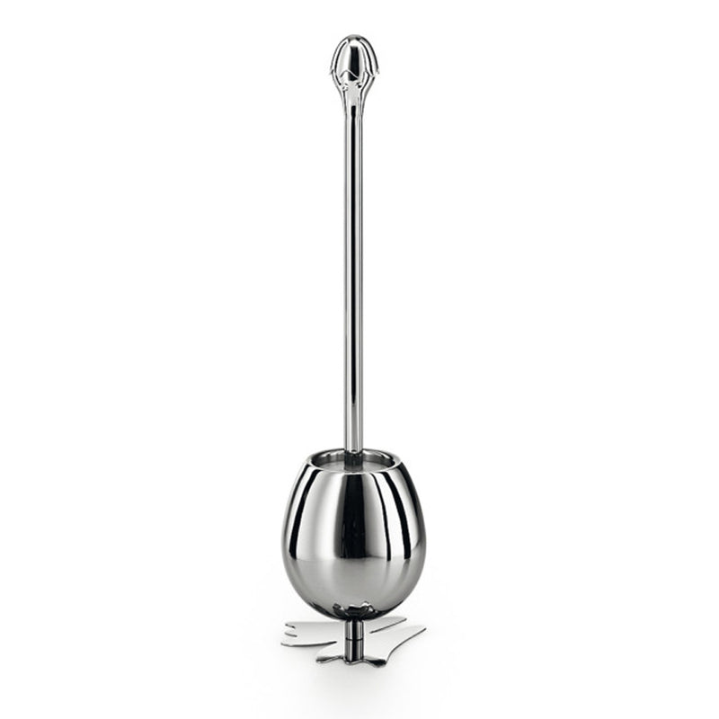 Portascopino 'VOVO' con scopino in acciaio inox lucido Lineabeta Balenghi a forma di uovo by CeramicStore | Lo specialista del tuo bagno