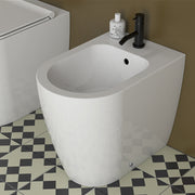 Sanitari filomuro Bianco Opaco rimless 53 cm Ceramica Globo Mode Wc scarico Multi