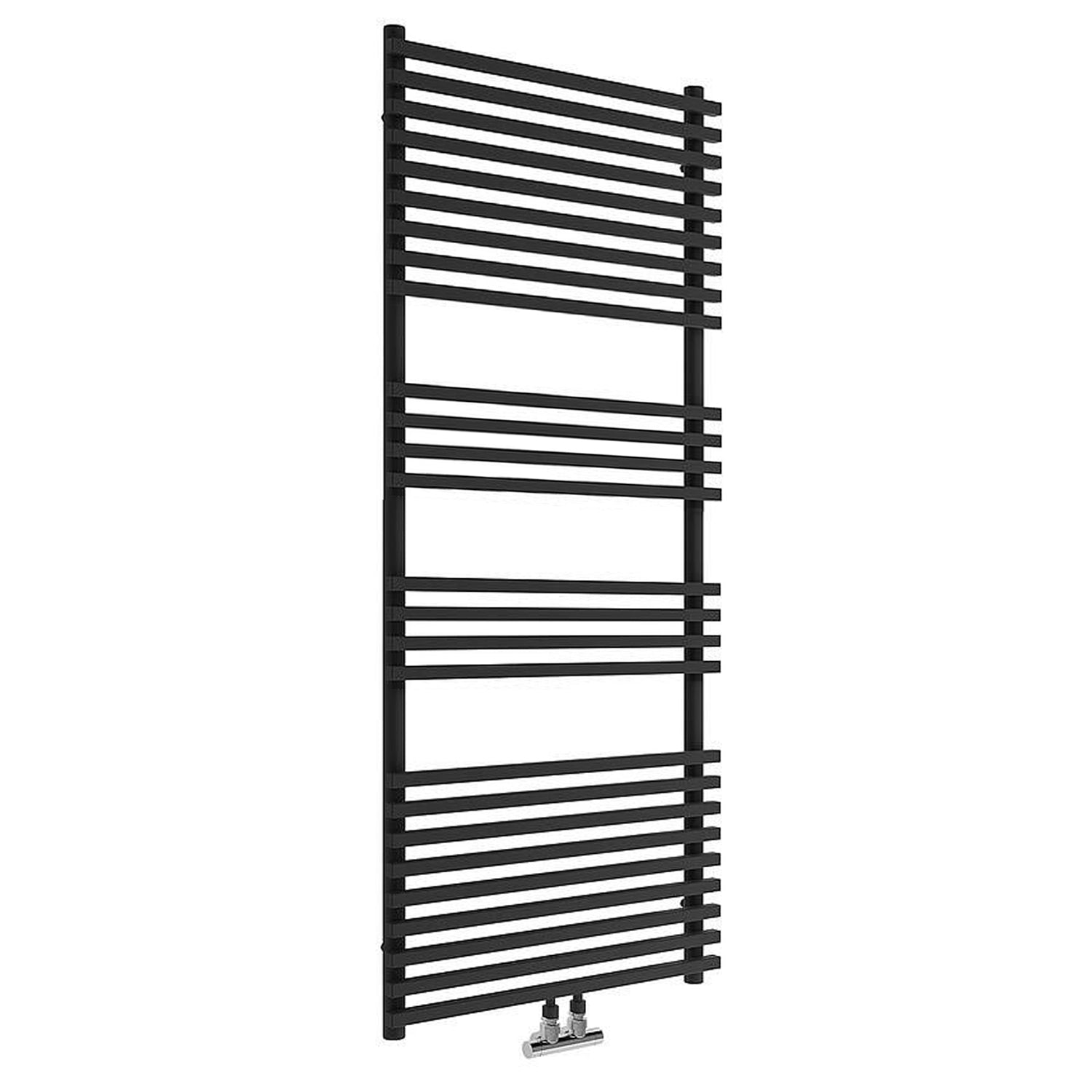 Termoarredo idraulico modello Trapani 1400x600 dritto con attacchi centrali 50 mm - Nero Opaco by CeramicStore | Lo specialista del tuo bagno