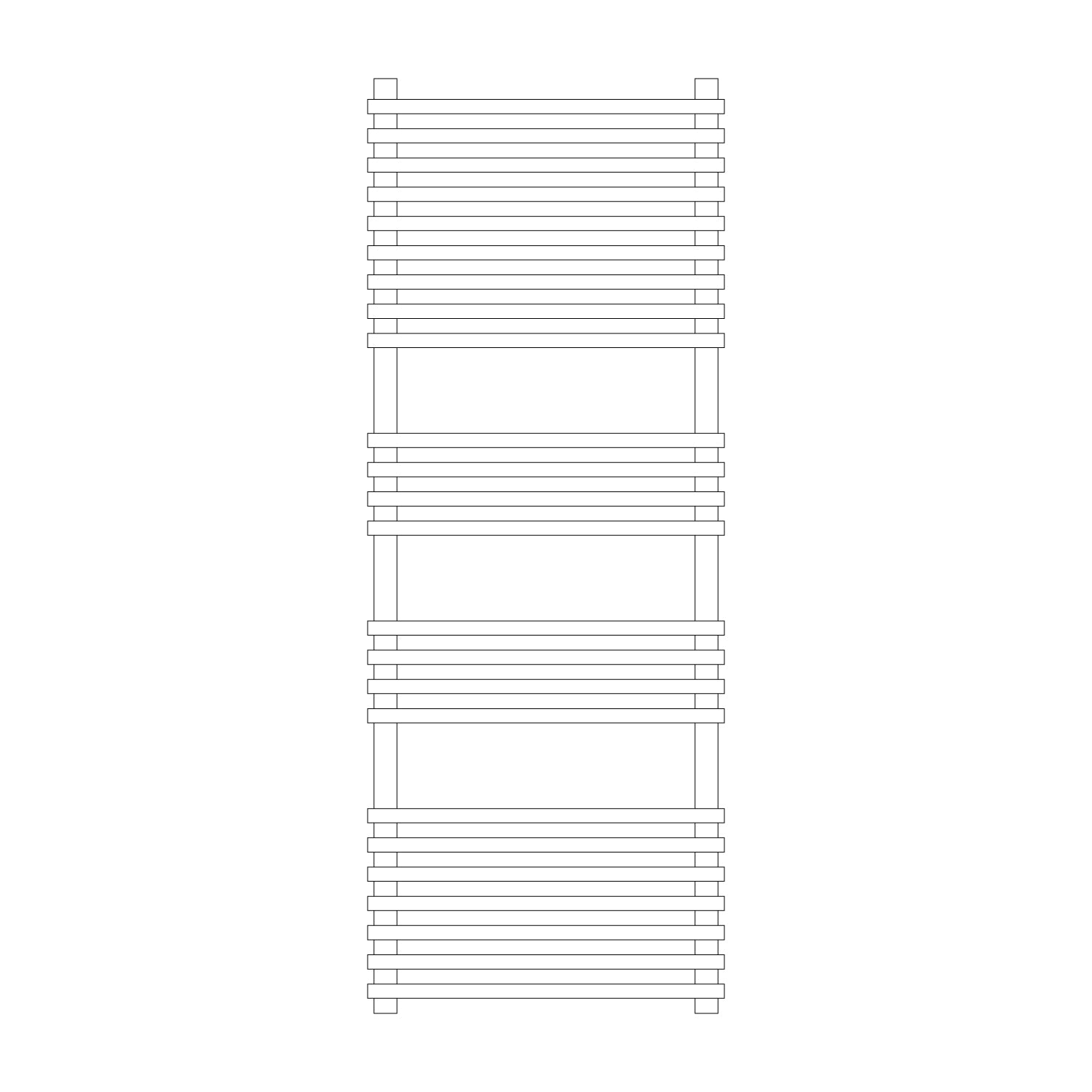 Termoarredo idraulico modello Trapani 1400x600 dritto con attacchi centrali 50 mm - Nero Opaco by CeramicStore | Lo specialista del tuo bagno