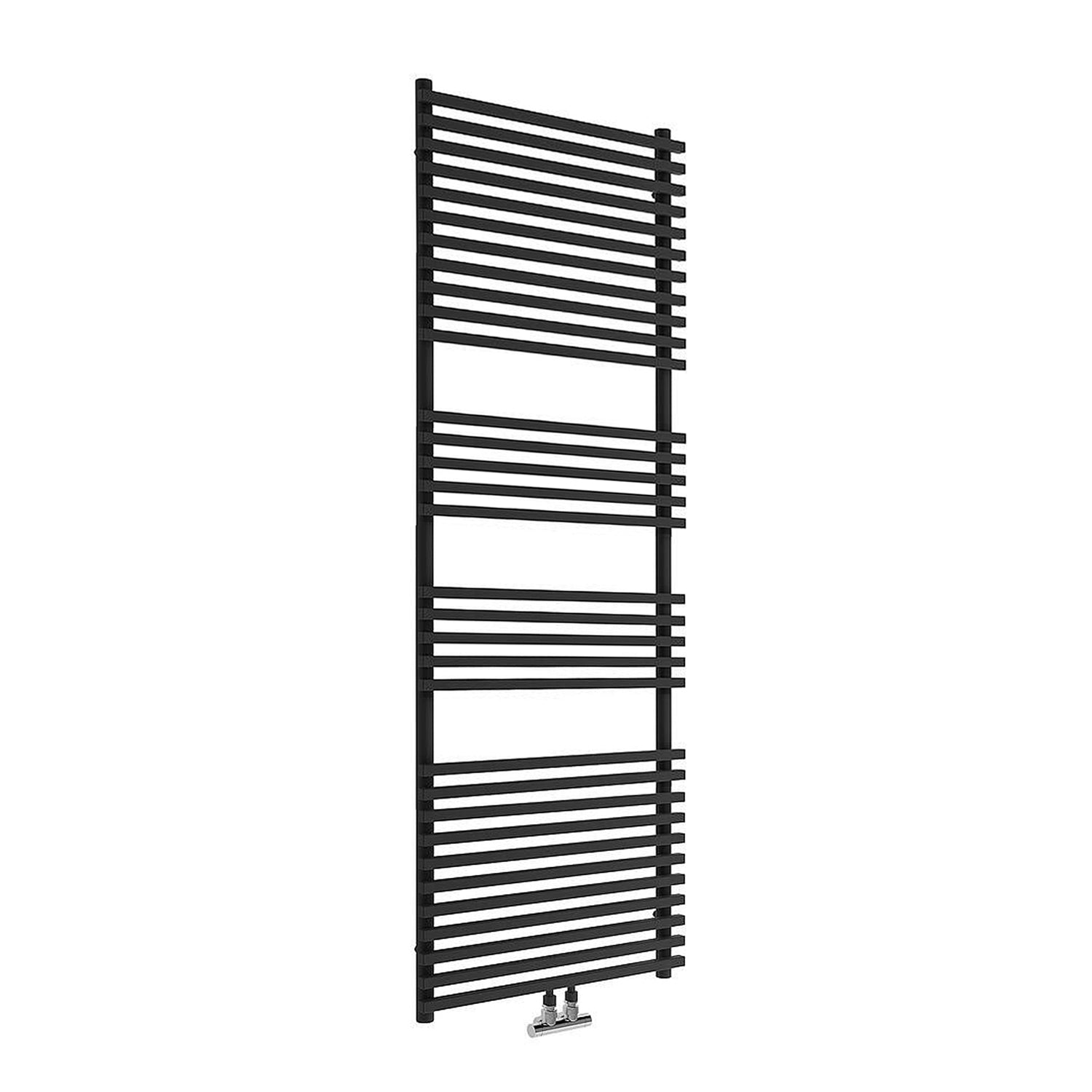 Termoarredo idraulico modello Trapani 1640x600 dritto con attacchi centrali 50 mm - Nero Opaco by CeramicStore | Lo specialista del tuo bagno