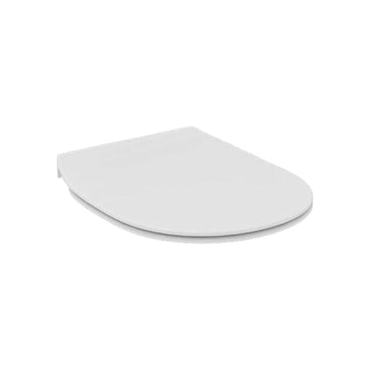 Sedile Slim modello Connect di Ideal Standard a chiusura normale con cerniere in Acciaio Inox - Bianco Lucido