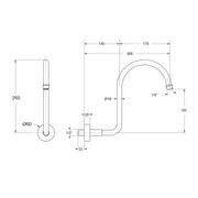Braccio doccia lusso diametro 18 mm bianco opaco by CeramicStore | Lo specialista del tuo bagno