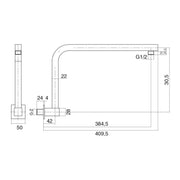 Braccio doccia 22x22mm girevole in ottone by CeramicStore | Lo specialista del tuo bagno