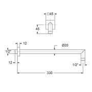 Braccio doccia tondo 20mm in ottone con rosone tondo by CeramicStore | Lo specialista del tuo bagno